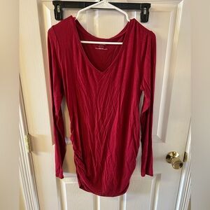 Motherhood Deep Red Long Sleeve Top